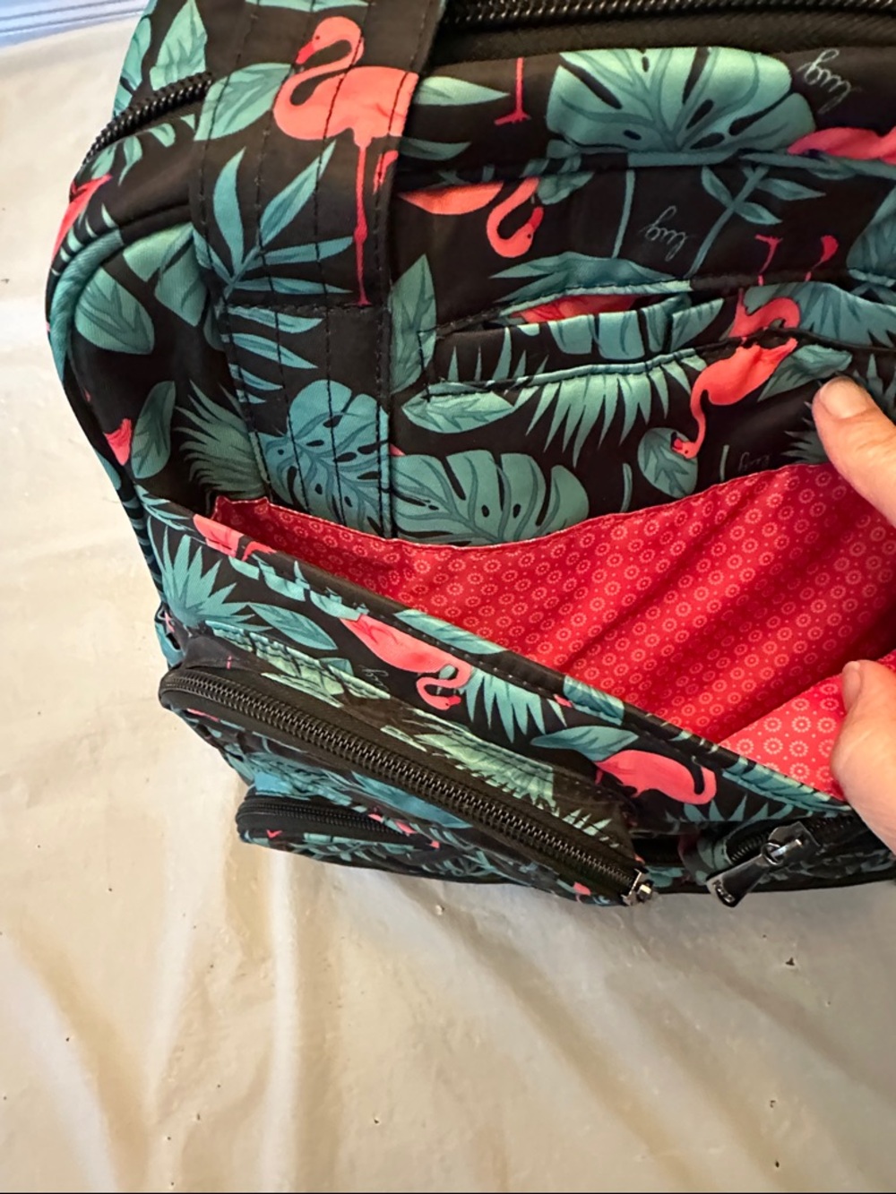 NWOT Lug Puddle Jumper Navy Flamingo Tropical Print - Picture 5 of 11